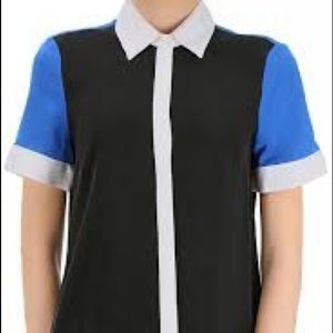 Michael Kors Short Sleeved Silk Button Down